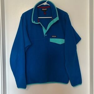 Patagonia synchilla snap pullover fleece. Men's small. Teal trim